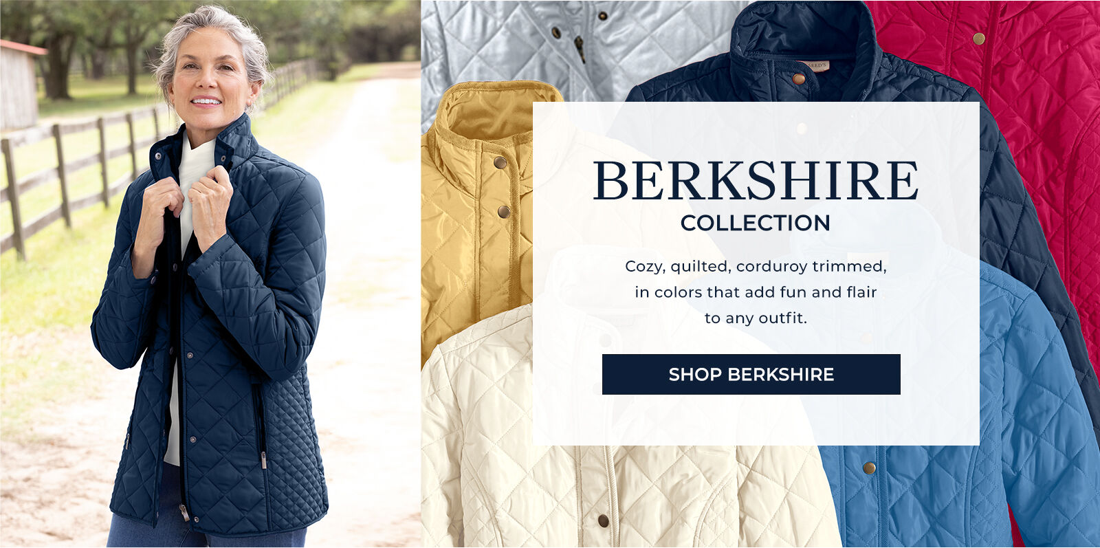 berkshire collection cozy, quilted, corduroy trimmed, in colors that add fun and flair to any outfit. shop berkshire