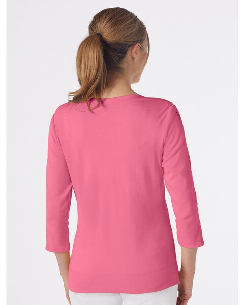 Lace-Sleeve Knit Tee Shirt