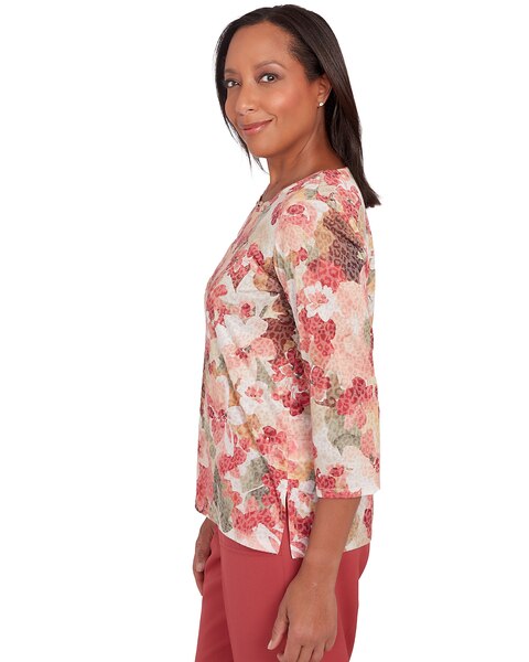 Alfred Dunner® Sedona Sky Watercolor Knotted Neck Floral Top