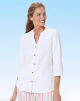 Nantucket Cotton Fringed Button-Front Tunic - White