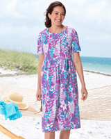 Boardwalk Knit Print Weekend Dress - Crocus Petal Multi