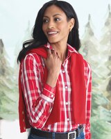 Foxcroft Perfect-Fit Non-Iron Plaid Shirt - Red Multi