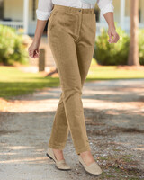 Stretch Wide-Wale Corduroy Fly-Front Pants - Camel