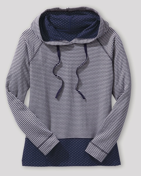 Stripe & Dot Knit Hoodie