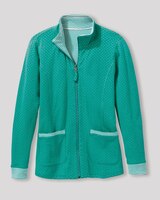 Reversible Stripe & Dot Knit Zip Jacket - alt5