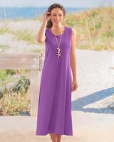 Boardwalk Solid Sleeveless Maxi Knit Dress - Crocus Petal