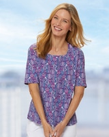 Prima™ Cotton Bold Batik Square-Neck Tee