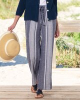 Variegated-Stripe Beach Pants