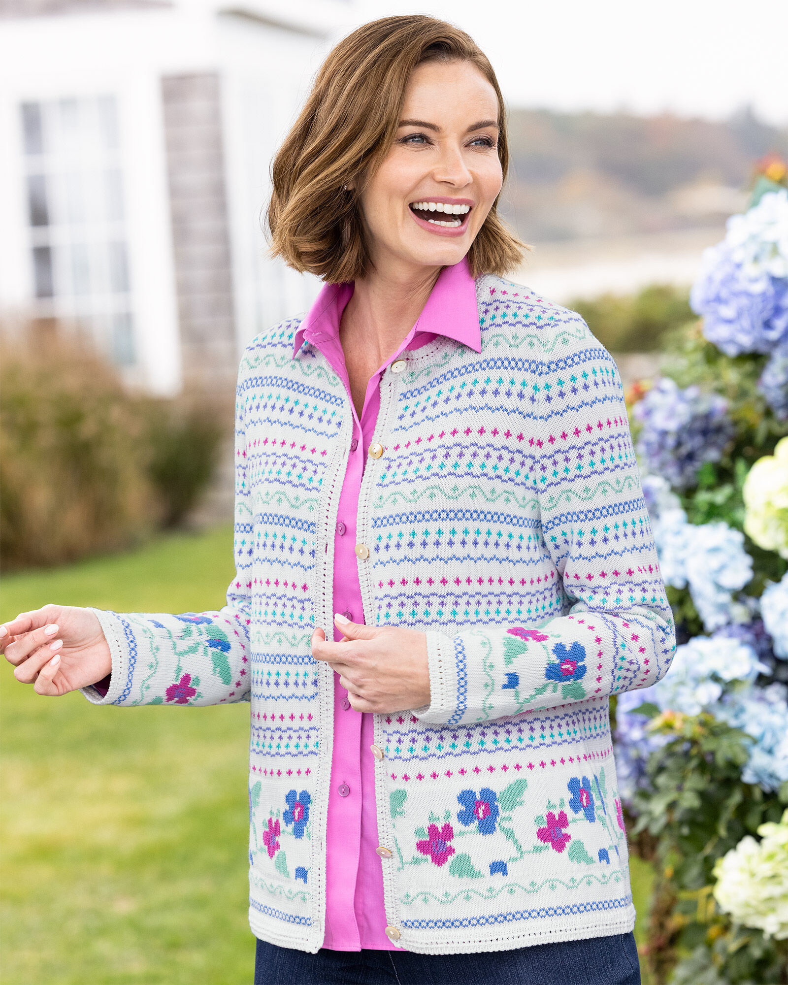 Limited-Edition Blooming Floral Cardigan