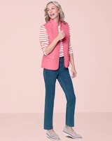 Striped Ruffle Henley Tee - alt2