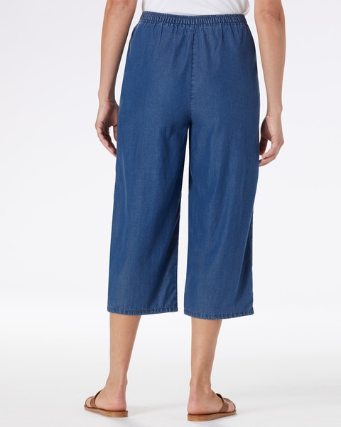 Tencel/Cotton Denim Pull-On Capri