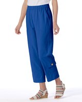 Captiva Button-Pocket Cropped Pants - Cobalt