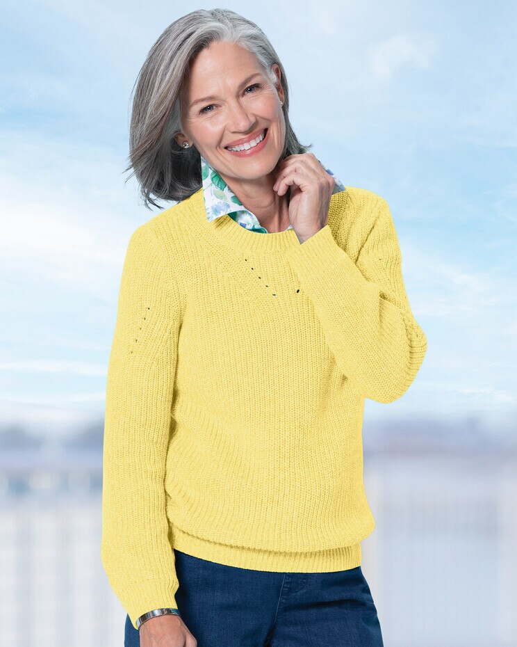 Shaker-Stitch Pullover Sweater | Appleseeds