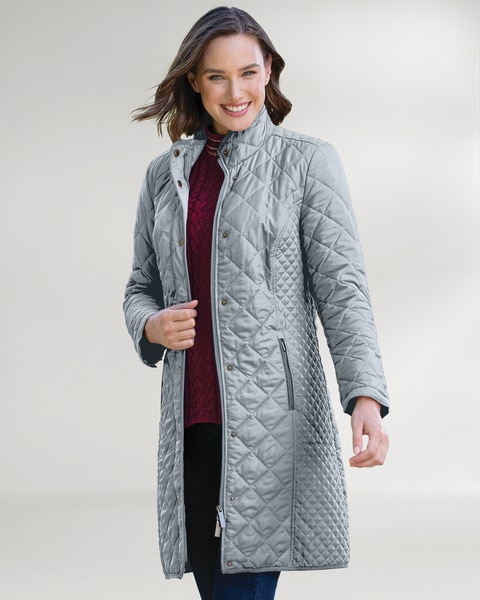 Berkshire Diamond-Quilted Three-Quarter-Length Coat