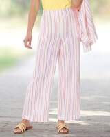 Nantucket Cotton Stripe Pants - Strawberry Pink Multi
