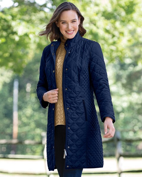 Berkshire Diamond-Quilted Three-Quarter-Length Coat