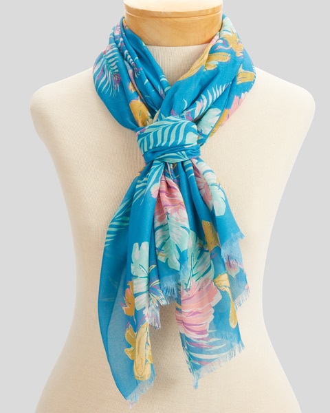 Tropical Palm Oblong Scarf