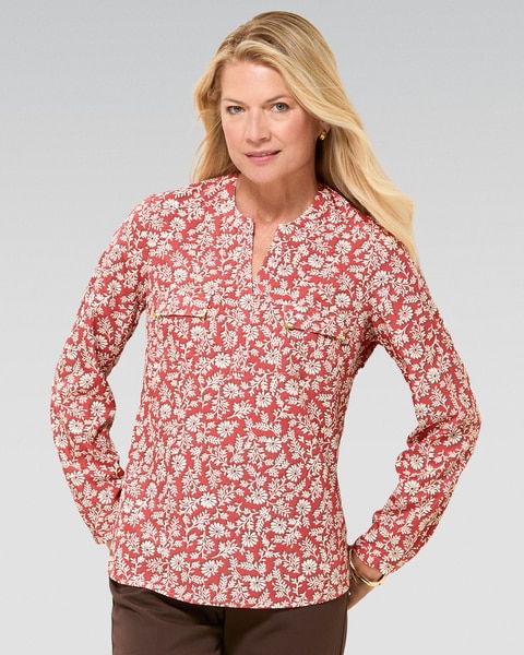 Floral Vines Utility Blouse