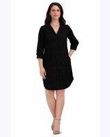 Sloane Easy Care Crinkle Dress - Black