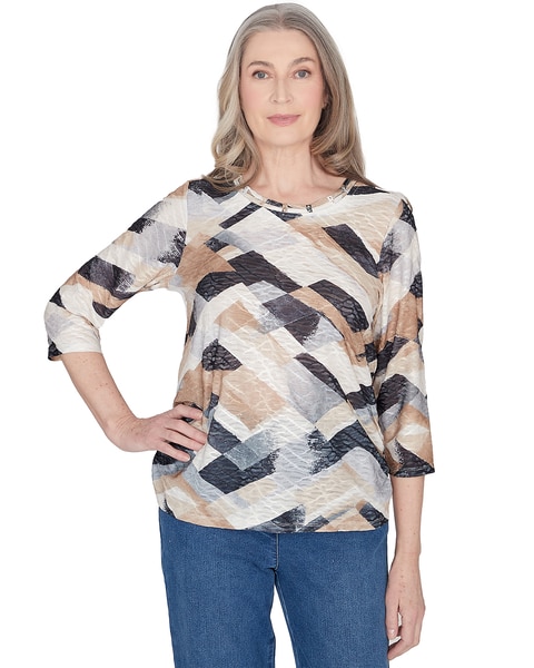 Alfred Dunner® Classics Abstract Chevron Top