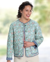 Mini Dahlia Reversible Quilted Jacket - Sage Multi