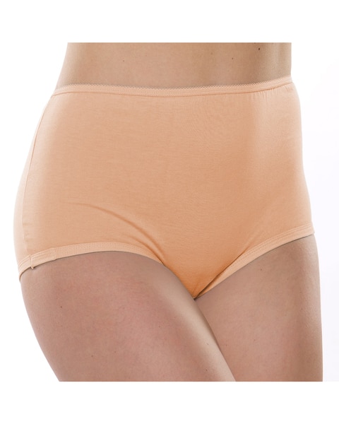 100% Cotton Full Coverage Cuff Leg Panty, 3-Pack
