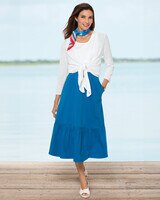 Boardwalk Knit Flounced Midi Skirt - alt2