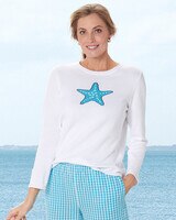 Seaside Charm Cotton Jacquard Sweater - White