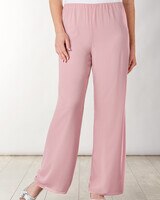 Alex Evenings Special Occasion Chiffon Pull-On Pants - Shell Pink
