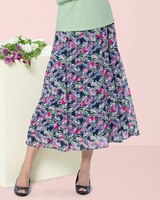 Layered Floral Skirt - Classic Navy Multi