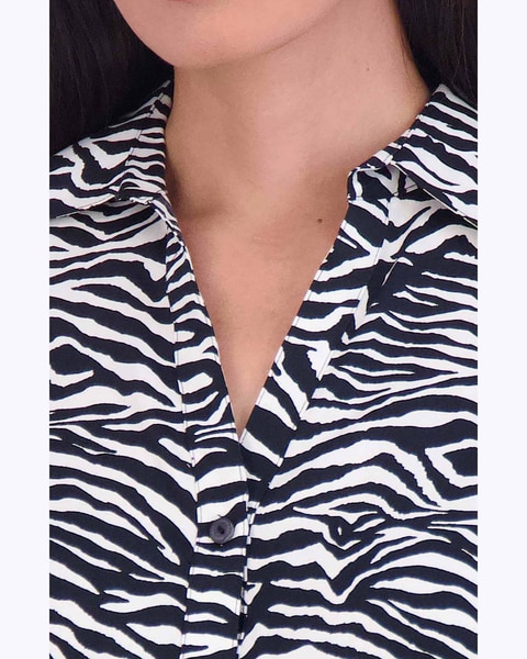 Mary No Iron Zebra Print Shirt