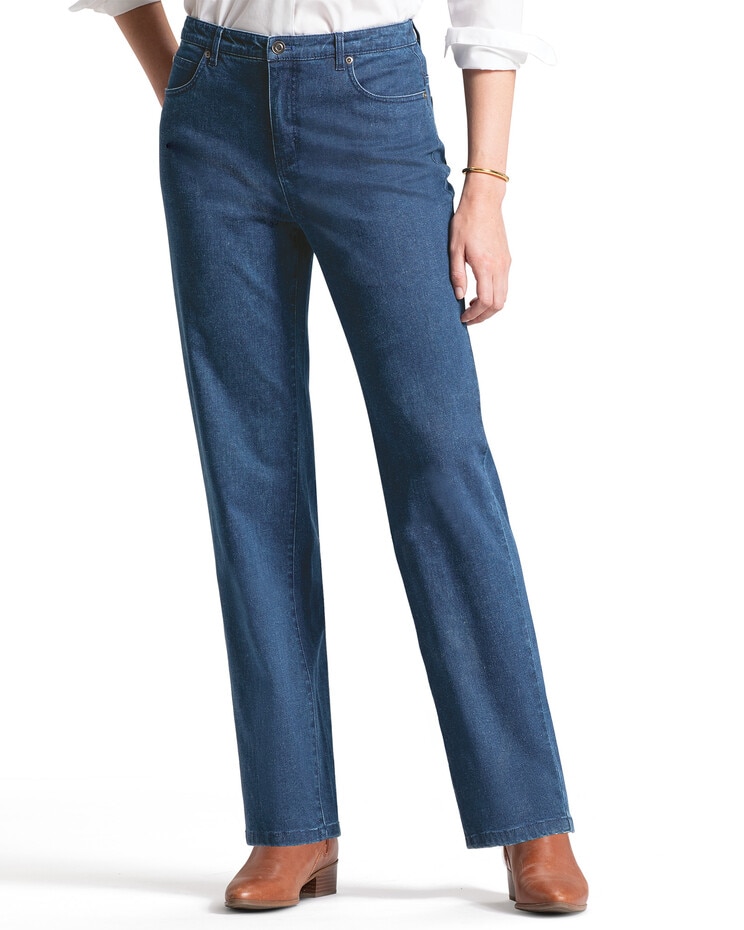 Blue high waisted relaxed straight fit jeans