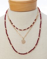Time-To-Shine Layered Necklace - Red/Gold