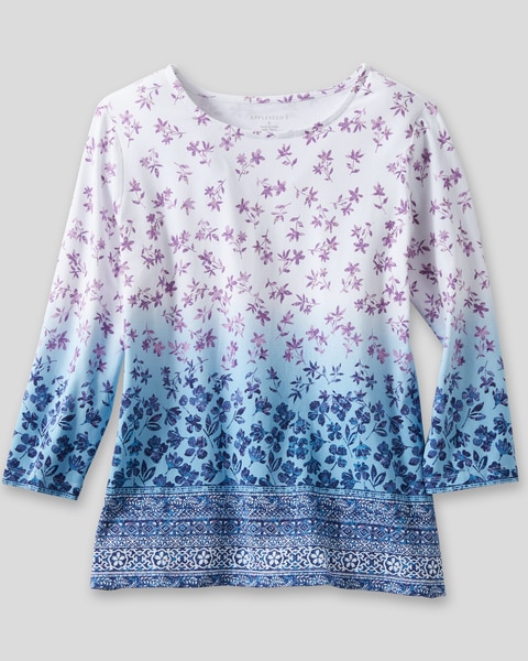 Prima™ Falling Flowers Border-Print Tee