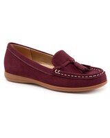 Dawson Moccasin By Trotters - Dark Cherry Suede