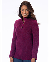 Cuddle Boucle Pullover Sweater - Red Violet