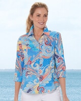 Foxcroft® Non-Iron Summer Paisley Shirt - Multi