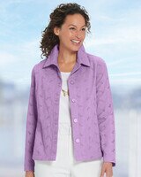 Floral Eyelet Jacket - Lavender