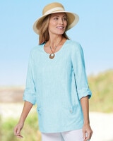 Solid Button-Pocket Popover - Pool Party
