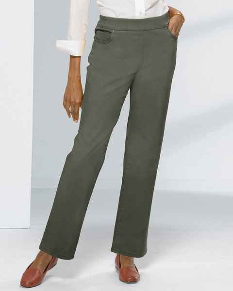 DreamFlex Color Pull-On Relaxed Straight Leg Jeans