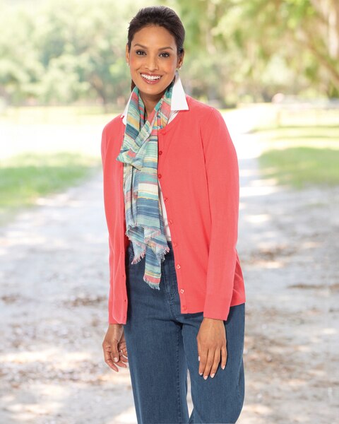 Spindrift Cardigan & Foxcroft Perfect Fit 3/4 Sleeve Shirt