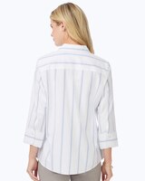 Mary 3/4 Sleeve Stretch Stripe Shirt - alt3