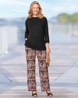 Ikat-Print Crinkle Pants - alt2