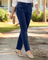 Stretch Wide-Wale Corduroy Fly-Front Pants - Classic Navy