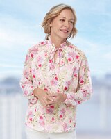 Feminine Floral Ruffle-Neck Popover - alt4