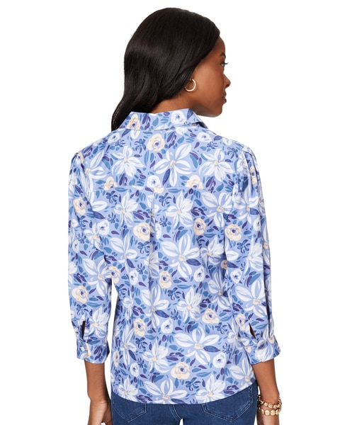 Ruby Non-Iron Brushstoke Blossoms Shirt