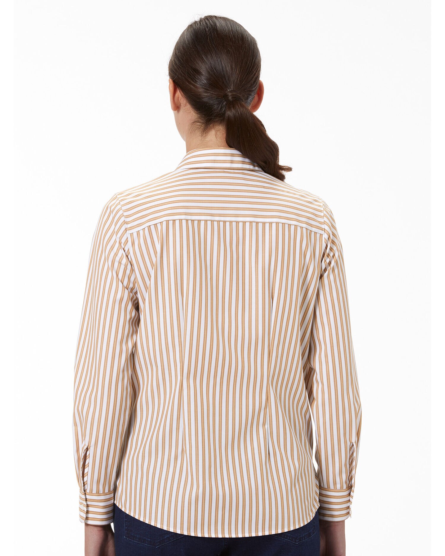 Foxcroft® No-Iron Perfect-Fit Tri-Stripe Long-Sleeve Shirt