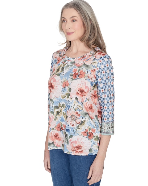 Alfred Dunner® Scottsdale Floral Geometric Triple Knot Top