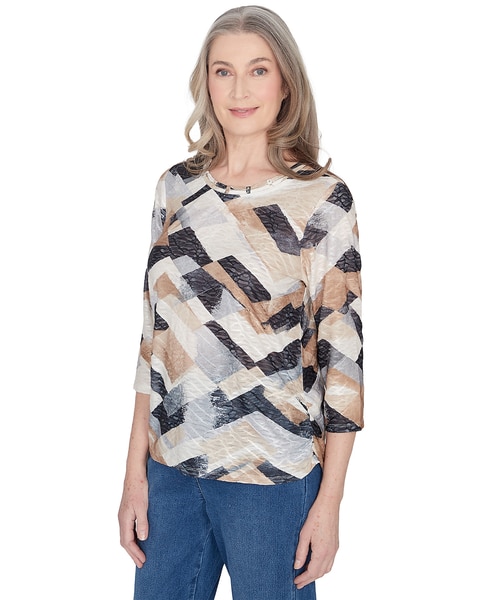 Alfred Dunner® Classics Abstract Chevron Top