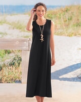 Boardwalk Solid Sleeveless Maxi Knit Dress - Black